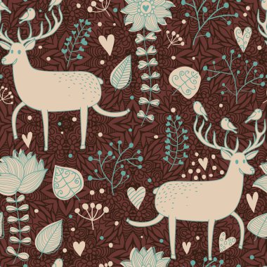 grappige herten in bladeren.