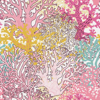 Güzel mercanları olan parlak sualtı desenleri..