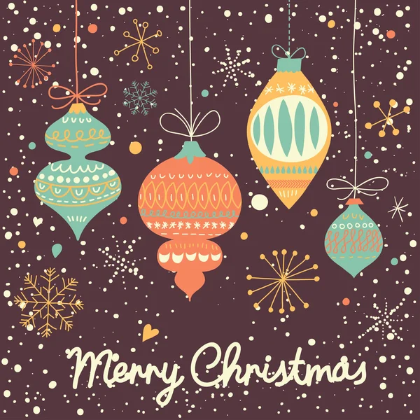 Retro Merry Christmas card in vector. — Stockvector