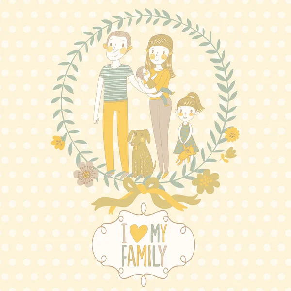 Carte concept famille — Image vectorielle