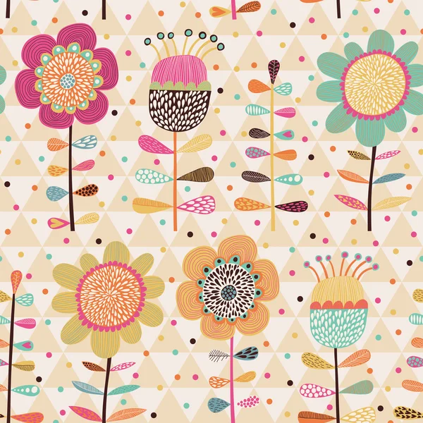 Lichte stijlvolle cartoon floral kaart in vector. — Stockvector