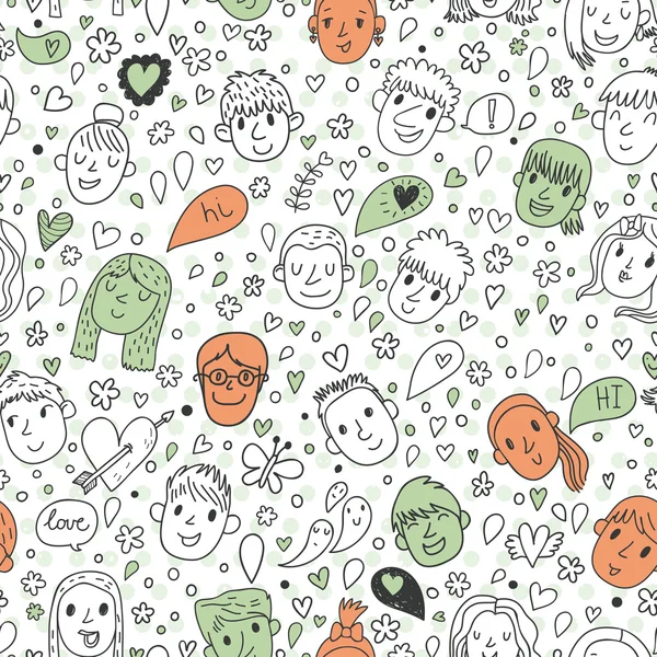 parlak kızlar ve erkekler şık karikatür seamless modeli