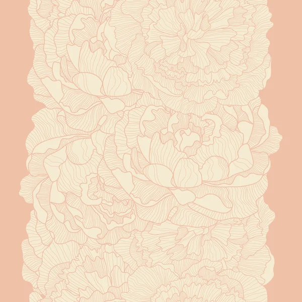 Vintage seamless pattern made of peony flowers — Stock Vector