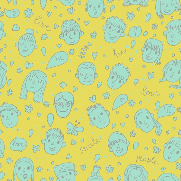 Cartoon faces bonito papel de parede . — Vetor de Stock