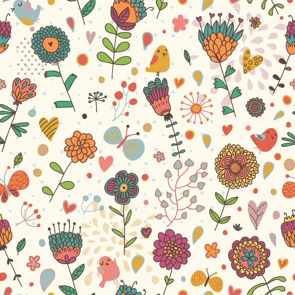 Lichte zomer floral tapijt in vector. — Stockvector