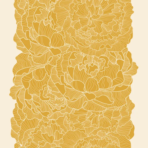 牡丹の花から成っているヴィンテージのシームレスなパターン — ストックベクタ