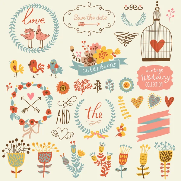 Vintage love collection — Stock Vector