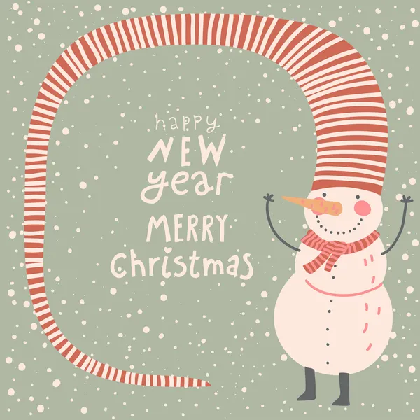 mutlu Noeller ve mutlu yeni yıl karikatür kart