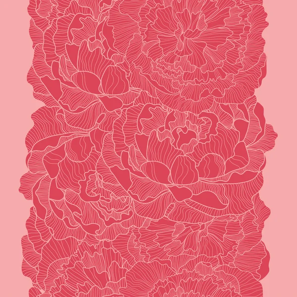 用牡丹花卉做成的老式无缝模式 — 图库矢量图片