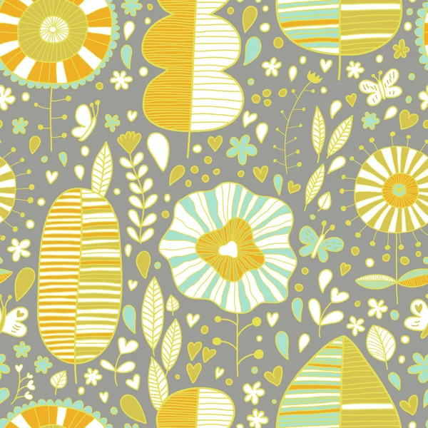Summer floral wallpaper in vector — Stock Vector