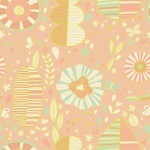 Summer floral wallpaper in vector — Stock Vector