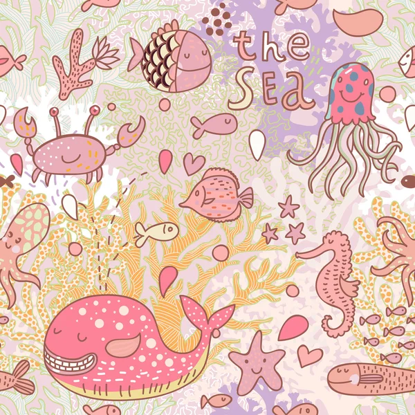 Bright concept underwater seamless pattern Vector Graphics