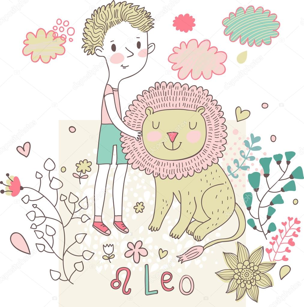 Cute zodiac sign - Leo.