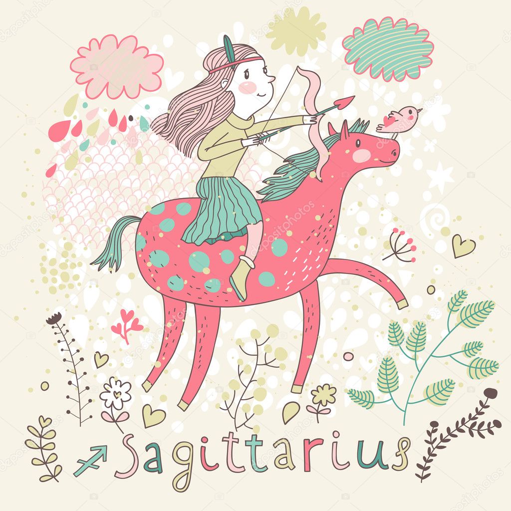 Cute zodiac sign - Sagittarius.