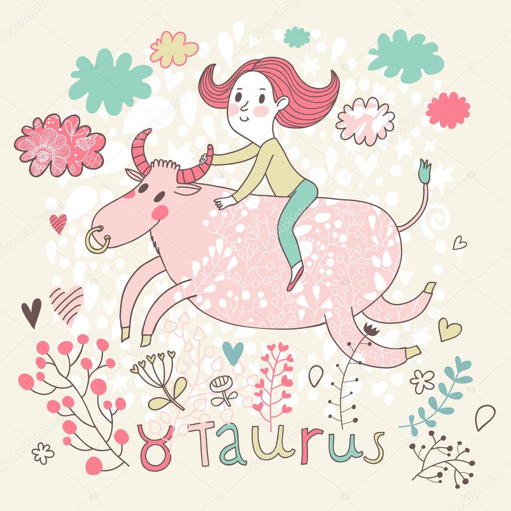 Cute zodiac sign - Taurus.
