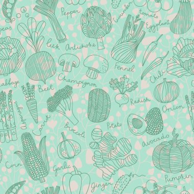 Yeşil bezelye, patlıcan, patates, havuç, kabak, avokado