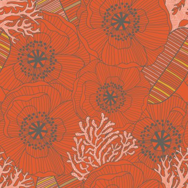 parlak çiçek Dikişsiz desen vektör.