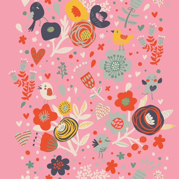 Lumineux motif floral sans couture dans les couleurs orange . — Image vectorielle