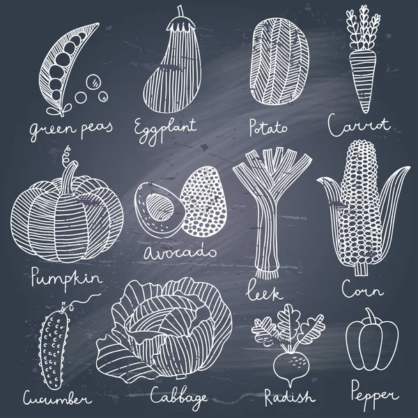 Вкусные овощи из векторного набора — стоковый вектор