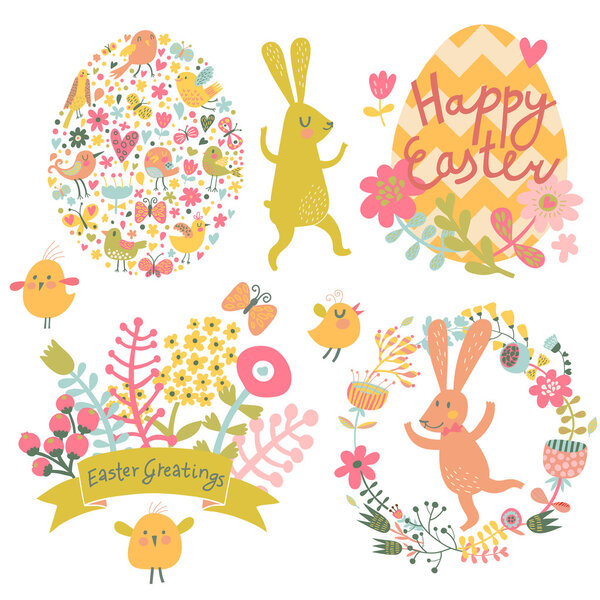 Easter concept set in vector.
