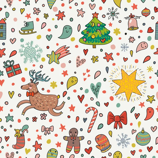 Cartoon Christmas and New Year background — Stock Vector