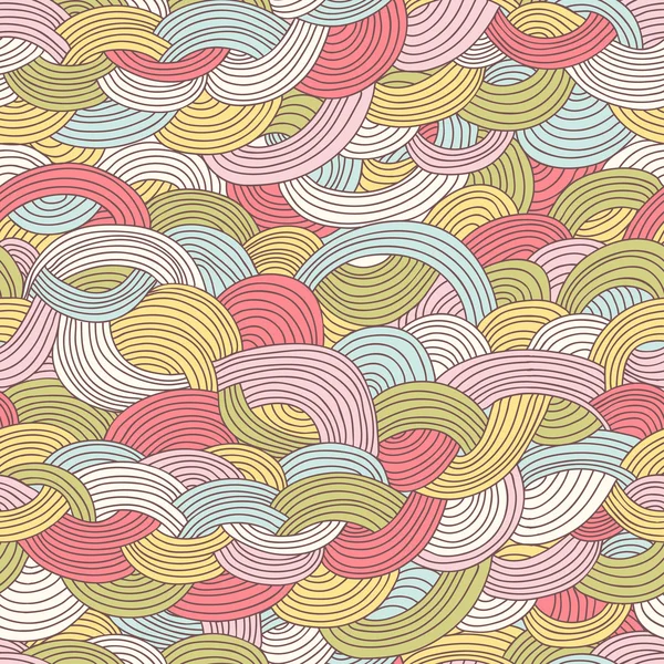 Élégant motif vintage sans couture fait de vagues colorées — Image vectorielle