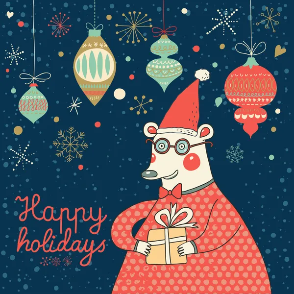Καλή Χρονιά και Χριστουγεννιάτικη κάρτα — Διανυσματικό Αρχείο