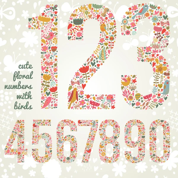 kuşlar ile sevimli çiçek sayıları.