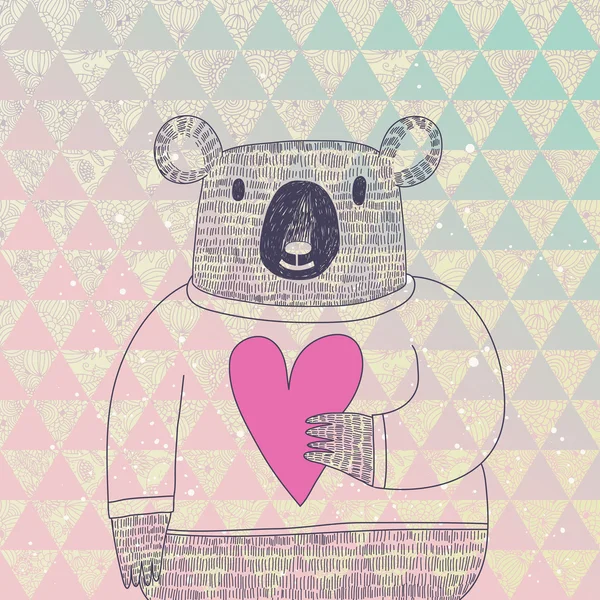 Lindo oso koala en estilo hipster . — Archivo Imágenes Vectoriales