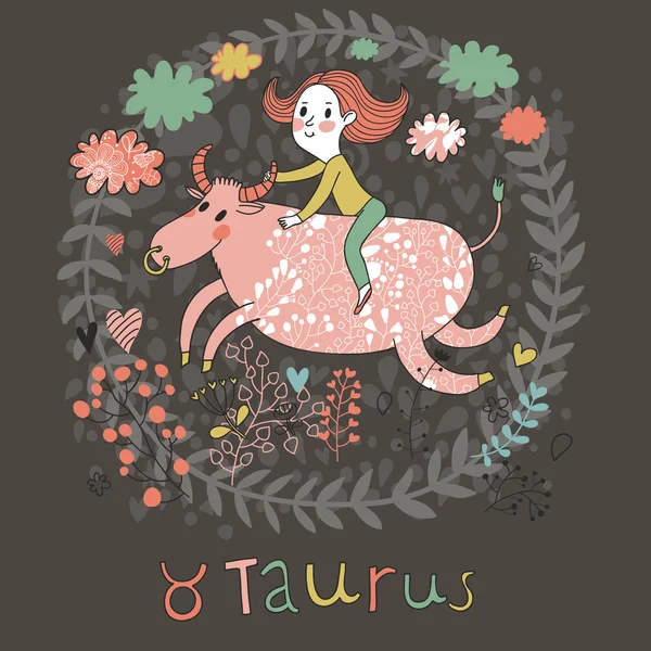 Schattig sterrenbeeld - taurus. — Stockvector