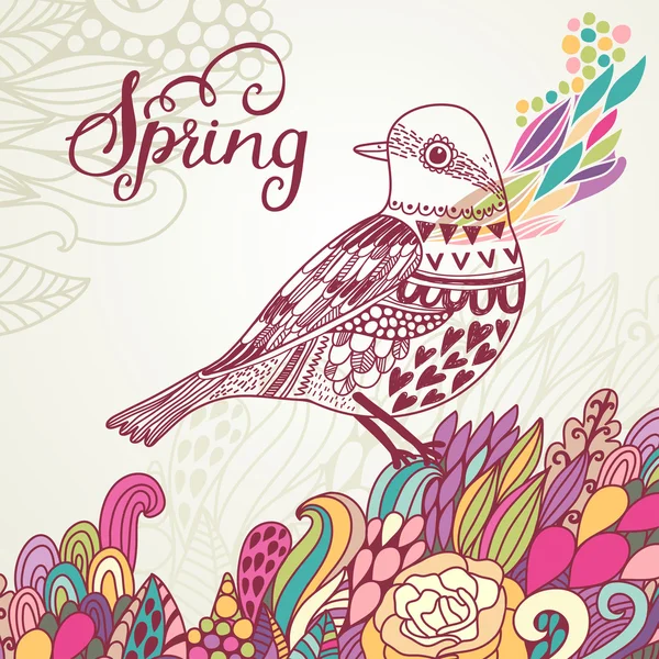 Tarjeta de primavera en colores vintage . — Vector de stock