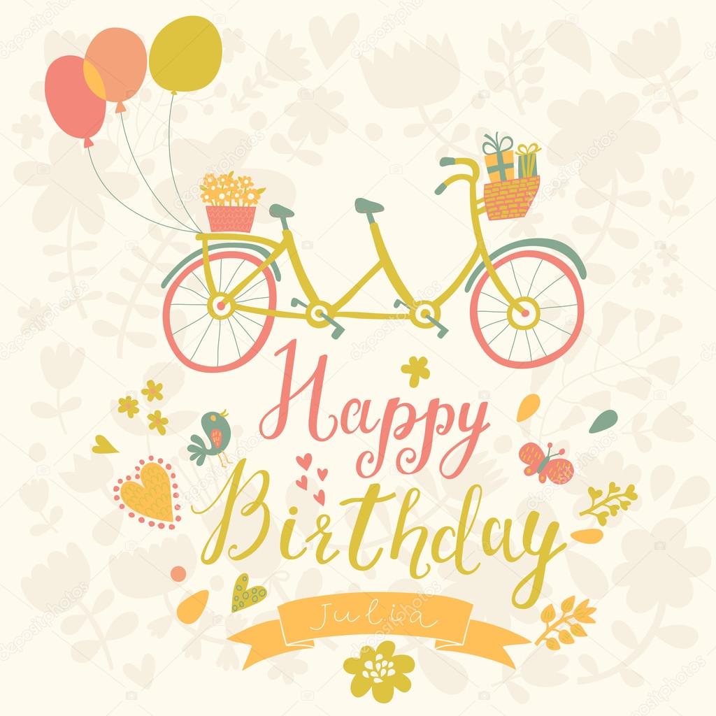 Happy birthday card in bright colors — Stock Vector © smilewithjul ...