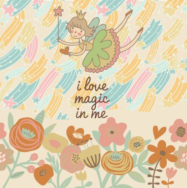 ładny dziecinny karta w wektor.