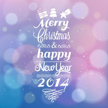 güzel neşeli Noel ve mutlu yeni yıl kartı