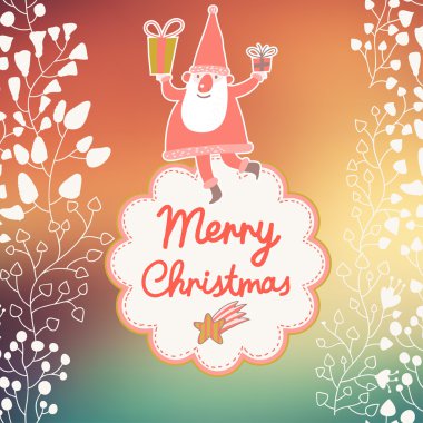 komik Noel Baba parlak arka planda