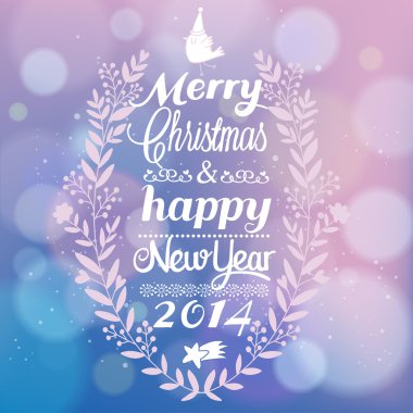 şık neşeli Noel ve mutlu yeni yıl kartı