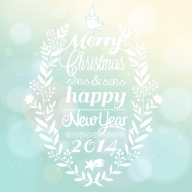 şık neşeli Noel ve mutlu yeni yıl kartı