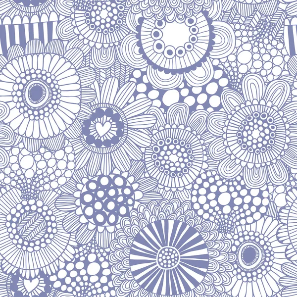 时尚无缝模式制作的艳丽的鲜花 — 图库矢量图片