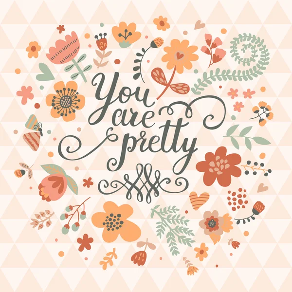 You are pretty. — Stock Vector