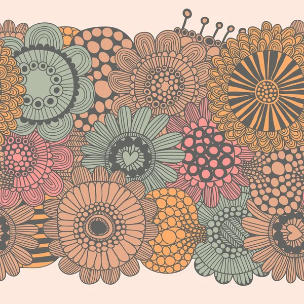 Vintage naadloze patroon gemaakt van stijlvolle bloemen. — Stockvector