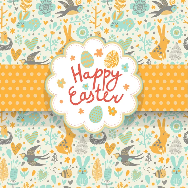 Happy easter card in vector. — Stock Vector