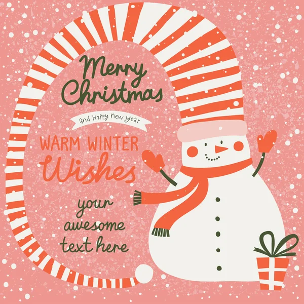 Warm winter wishes concept card. — Stock Vector