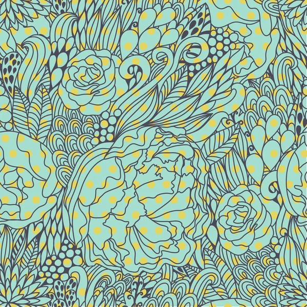 令人敬畏的无缝模式，用牡丹花卉做成的 — 图库矢量图片