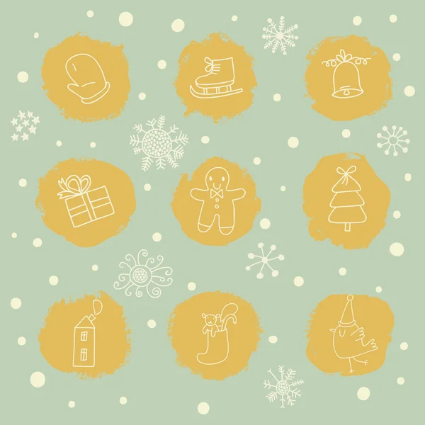 Christmas and New Year vector symbols in vector. — Stock Vector