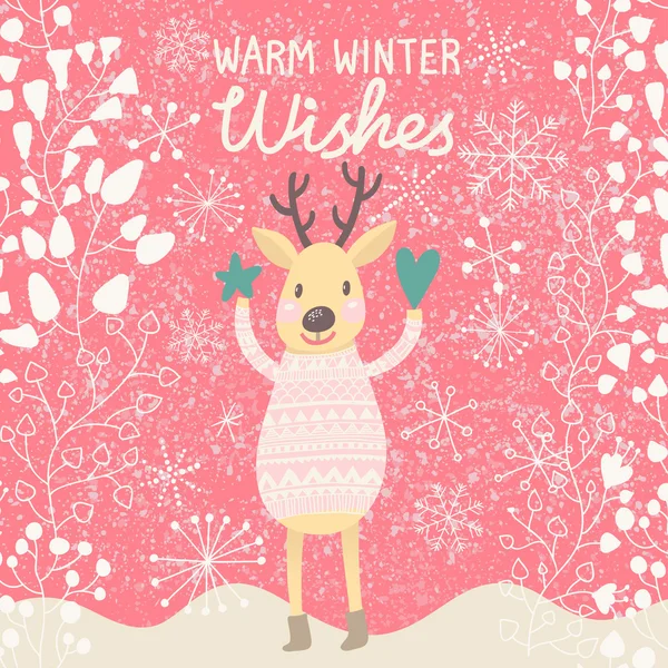 Warm winter wishes. — Stock Vector