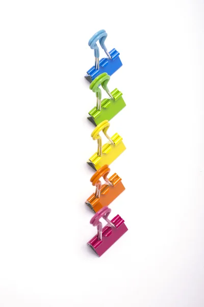 Coloured bulldog clips — Stock Photo, Image