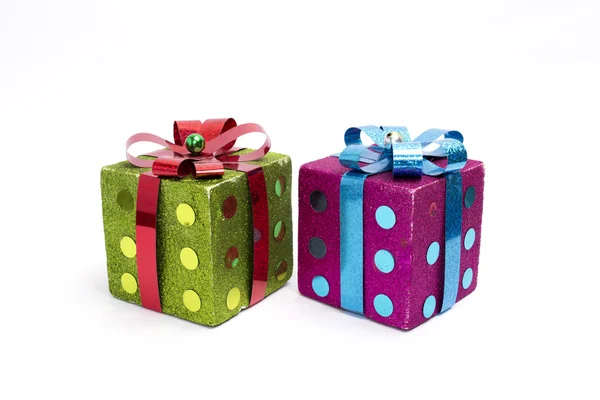 Bright coloured present boxes — Stock Photo, Image