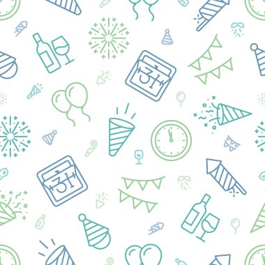 Yeni yıl ikonlarının mavi, mavi ve yeşil ana hatları arasında daha küçük simgelerle ilişkilidir..