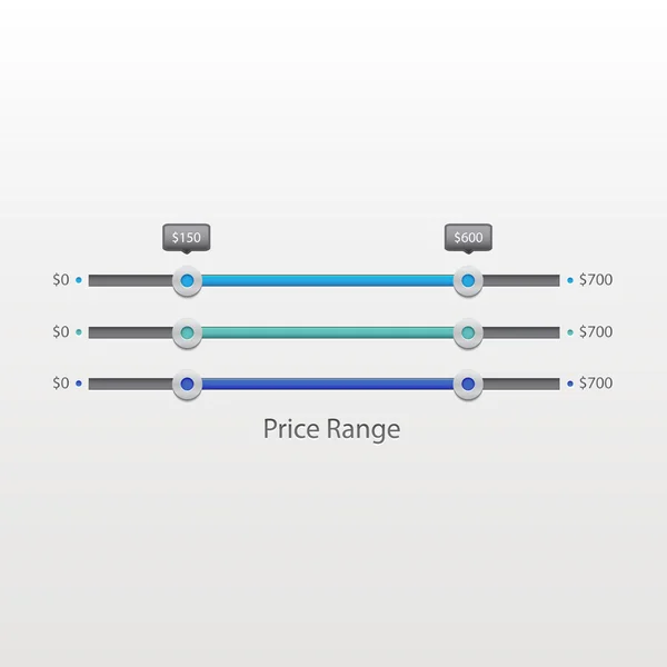 Фильтр диапазона цен — стоковый вектор
