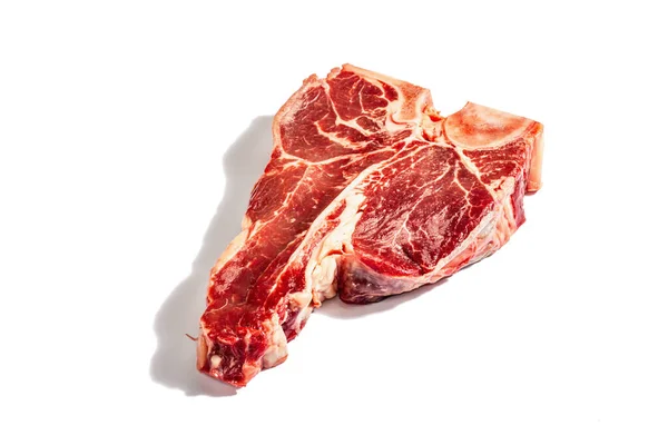 Klassisches Bone Steak Isoliert Auf Weißem Hintergrund Ein Modernes Hartes — Stockfoto